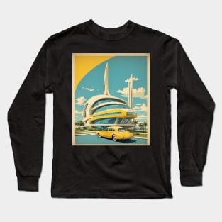 Museu do Amanhã Brazil Vintage Tourism Travel Poster Art Long Sleeve T-Shirt